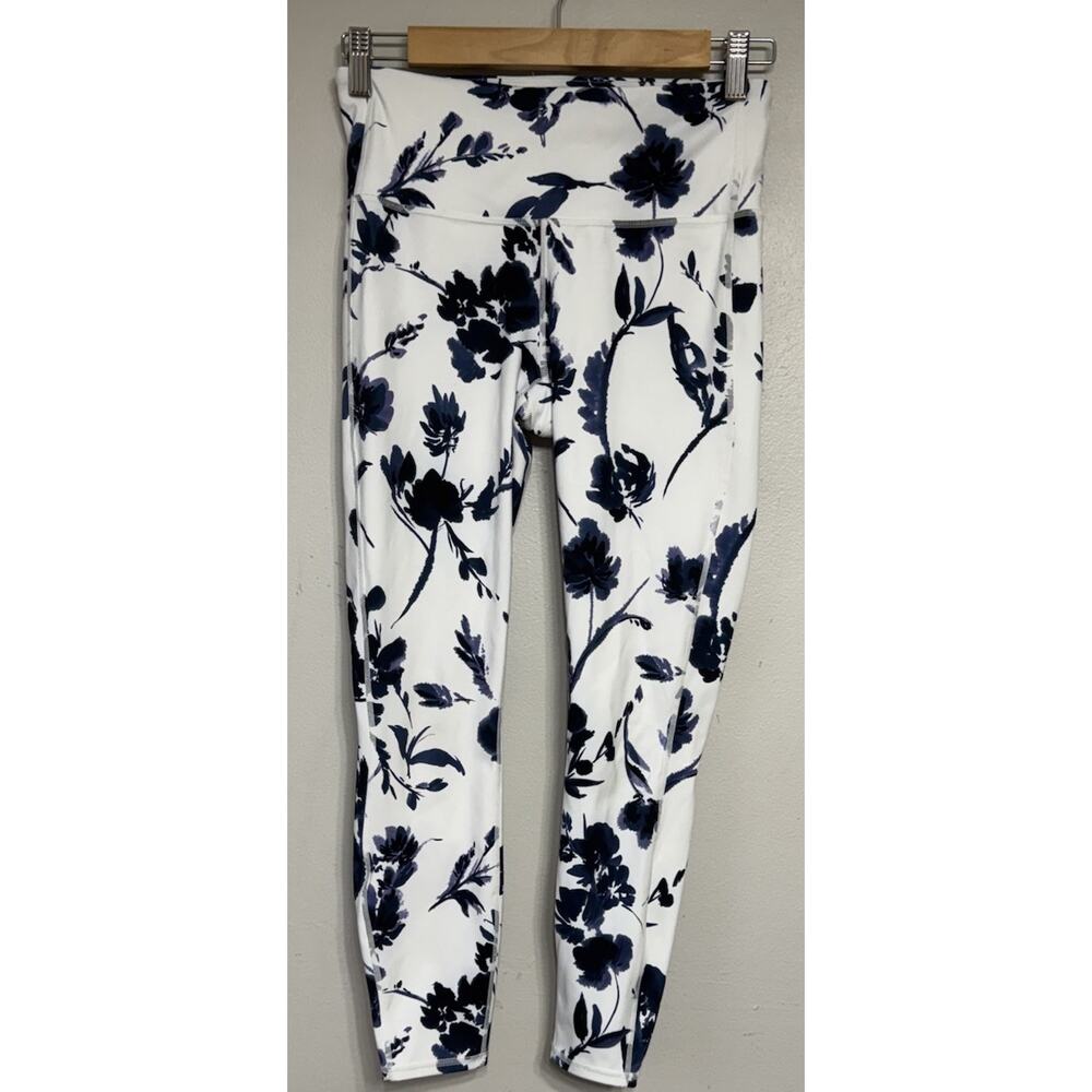 Athleta Leggings Women's Size Small Water Flower 7/8 Tight Yoga Gym Pull-on